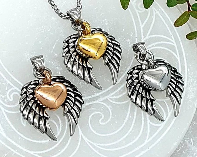 Memorial Jewelry Angel Wings Urn Necklace Pendant for Ashes | Ash Holder Urn Jewelry | Cremation Jewelry Jewellery | Keepsake Jewelry Gifts