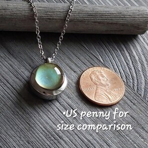 Color Changing Locket Necklace | Cremation Ashes Urn Jewelry | Small Memorial Ash Pendant | Mini Keepsake Lockets image 8