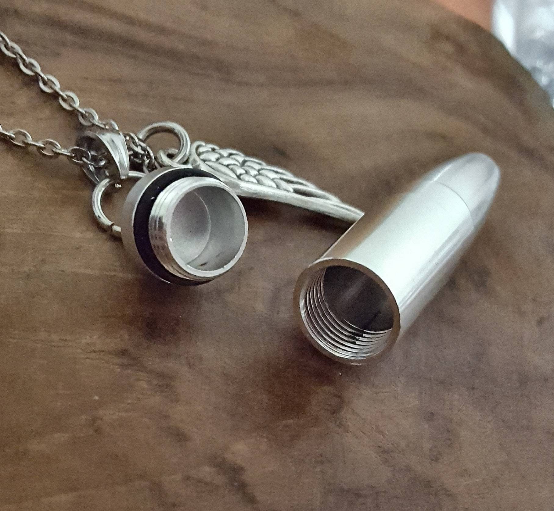 Large Bullet Urn Necklace Memorial Urn Cremation Jewelry