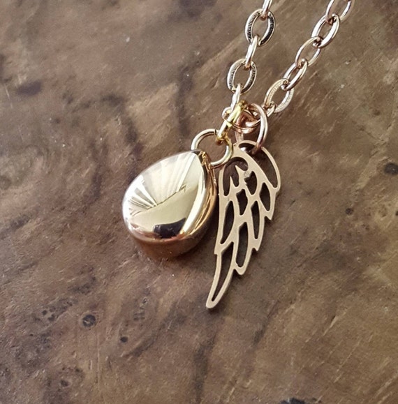 Cremation Jewelry Urn Jewelry Red Rose Gold Tear Urn Necklace for Ashes Ash Urn Necklace Teardrop Urn Pendant