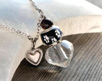 Paw Print Pet Ash Urn Necklace, Cremation Ashes Jewelry, Cat Urn, Dog Urn, Handmade Keepsake Pet Memorial Jewelry