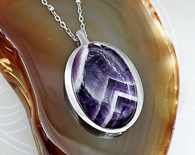 Amethyst Crystal Urn Necklace | Cremation Necklace | Ashes Keepsake Gift | Cremation Jewelry | Urn Jewelry ~ Jewellery | Memorial Jewelry