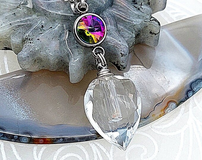 Crystal Keepsake Urn Necklace for Ashes | Memorial Suncatcher | Cremation Jewelry | Ashes Necklace | Rainbow Crystal Pendant for Cremains