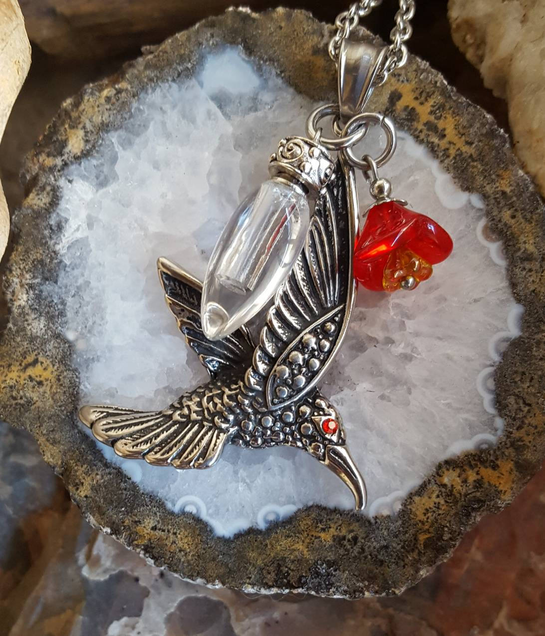 Hummingbird Urn Necklace Fillable Jewelry Keepsake Jewelry Etsy