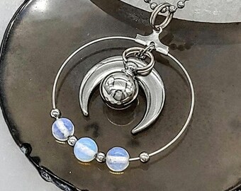 Crescent Moon Urn Pendant Necklace for Ashes | Moon Necklace | Mourning Jewelry |  Cremation Jewelry | Urn Jewellery for Human or Pet Ash