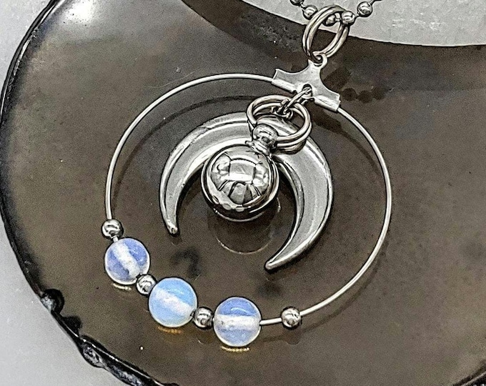 Crescent Moon Urn Pendant Necklace for Ashes | Moon Necklace | Mourning Jewelry |  Cremation Jewelry | Urn Jewellery for Human or Pet Ash