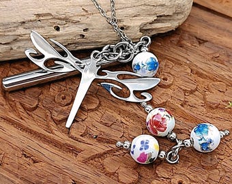 Dragonfly Urn Necklace, Stainless Steel Cremation Jewelry, Ash Holder Pendant, Condolence Gifts