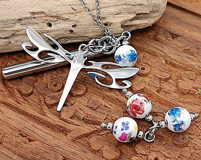 Dragonfly Urn Necklace, Stainless Steel Cremation Jewelry, Ash Holder Pendant, Condolence Gifts