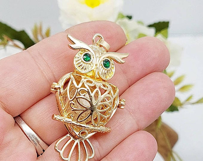 Owl Locket Irn Necklace for Ashes or Lock of Hair | Owl Urn | Cremation Jewelry Glass Locket | Urn Jewelry | Keepsake Gifts for Women