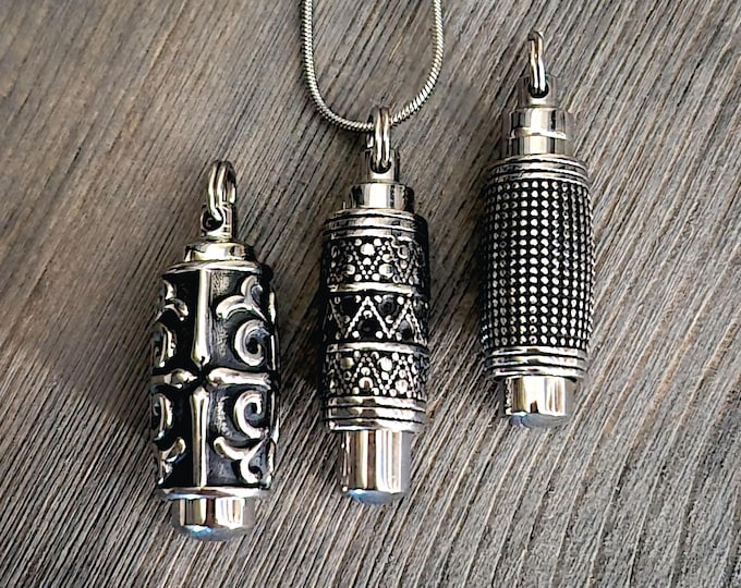 Stainless Steel Urn Necklace | Cremation Jewelry Pendant for Men or Women, Memorial Ashes Keepsake, Loss of Loved One Gifts