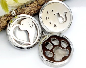 Pet Memorial Jewelry | Cat Urn, Dog Urn Locket for Cremains, Hair, Fur | Pet Ashes Necklace | Animal Cremation Jewelry | Love, Sympathy Gift