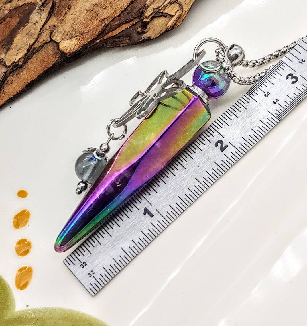 Mystic Aura Amethyst Crystal Urn Pendant Cremation Urn Jewelry