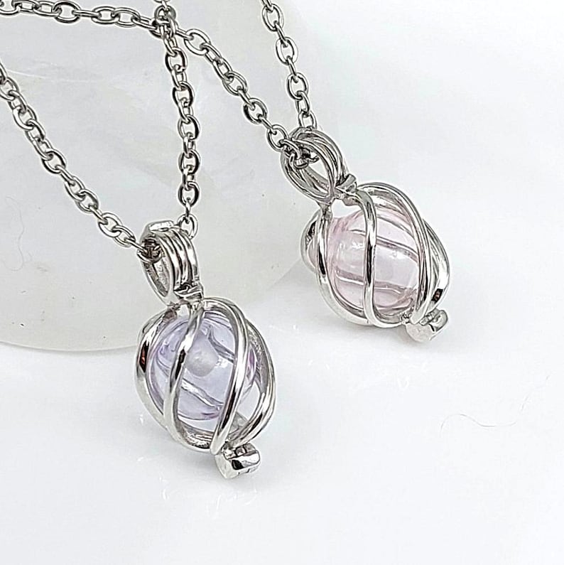 Glass Cremation Ashes Locket | Sterling Silver Teardrop Urn Necklace | Memorial Pendant | Remembrance Jewelry image 2