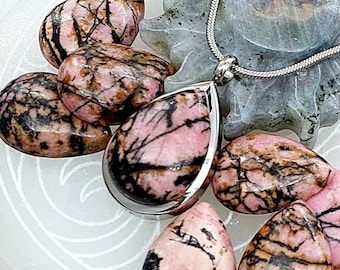 Pink Rhodonite Teardrop Urn Necklace | Cremation Ashes Locket | Memorial  Ash Pendant | Keepsake Gift for Women