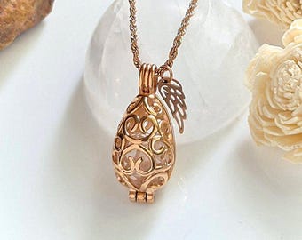 Teardrop Urn Locket for Ashes or Lock of Hair | Urn Necklace for Ashes | Tear Urn Jewelry | Cremation Jewelry Keepsakes for Her
