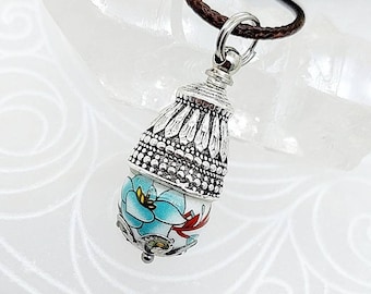 Lotus Flower Urn Necklace for Ashes | Keepsake Jewellery | Cremation Jewelry | Pretty Funeral Gift | Handmade Urn Jewelry for Girls or Women
