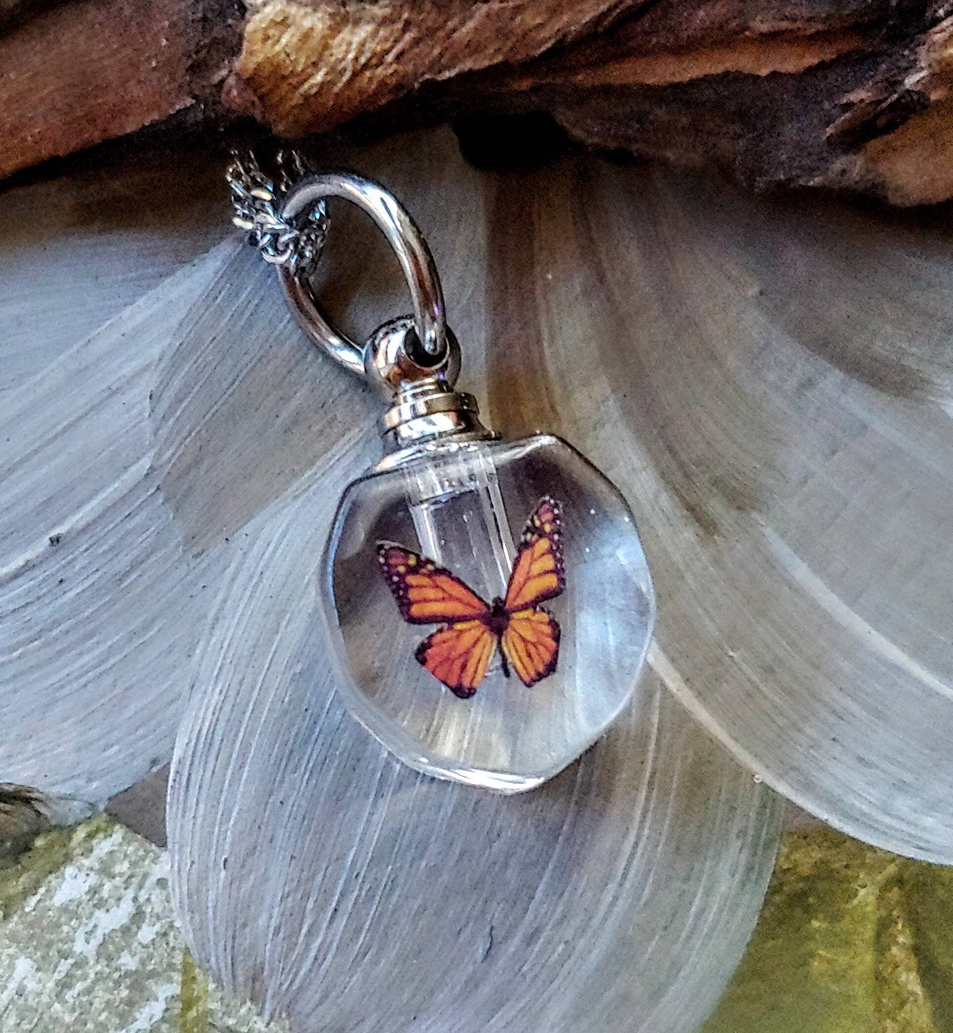 925 Sterling Silver Butterfly Cremation Jewelry for Ashes - Memorial P