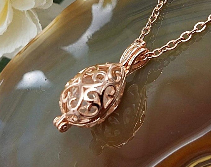 Small Teardrop Locket: Urn Necklace | Rose Gold Sterling Silver Cremation Jewelry | Urn Pendant | Memorial Keepsakes