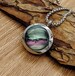 Keepsake Aurora Borealis Glass Locket | Hair Locket | Urn Jewelry for Ashes Necklace for Cremains | Cremation Jewelry Jewellery | Ash Holder 