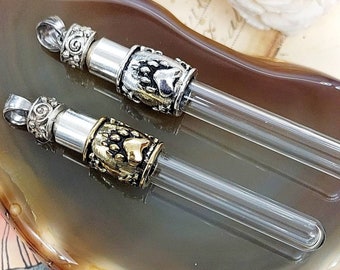 Pet Memorial Jewelry | Glass Pendant for Ashes, Whiskers, Fur, Cat, Dog, Paw Print Urn Necklace | Cremation Jewelry | Keepsake Gifts for her