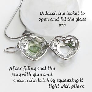 Stainless Steel Heart Locket | Ashes Necklace | Cremation Urn Jewelry | Ash Cremains Pendant image 6