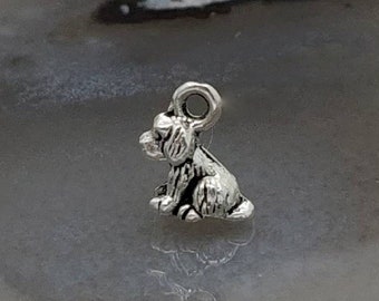 Tiny Dog Charm, Puppy charm, Shaggy dog charm, sheepdog