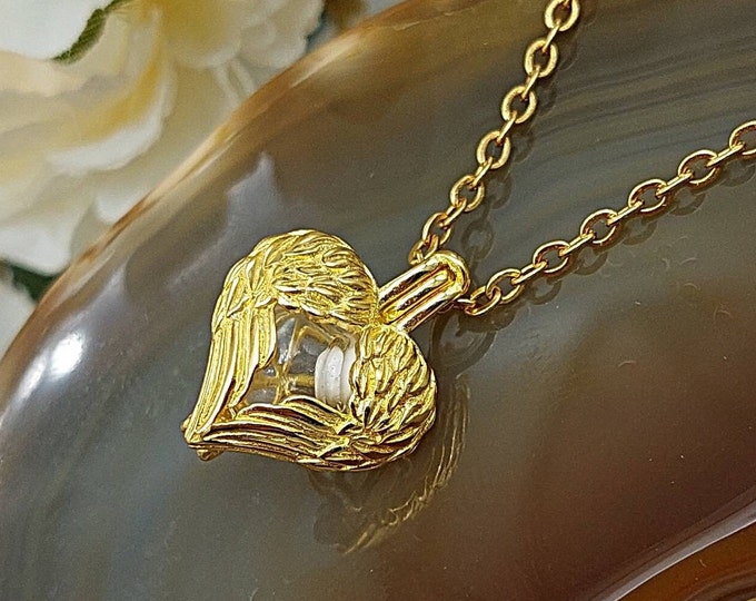 Simple Gold Heart Urn L9cket Necklace for Memorial Ashes | Urn Jewelry Gift for Women | Mourning Jewellery | Cremation Jewelry Locket