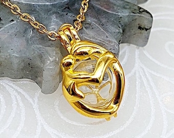 Mother and Child Locket For Ashes, Urn Necklace, Sterling Silver Cremation Jewelry Keepsake