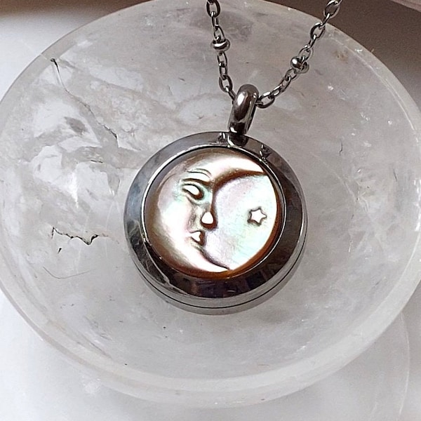 Crescent Moon Locket | Cremation Jewelry for Ashes or Lock of Hair | Urn Necklace | Jewelery for Women | Keepsake Jewellery | Gifts for Her