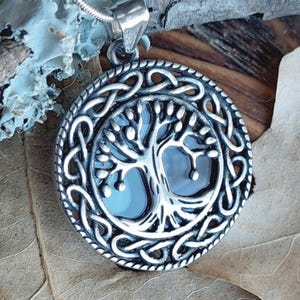 Celtic Tree of Life Urn Necklace, Stainless Steel and Glass Cremation Ashes Locket