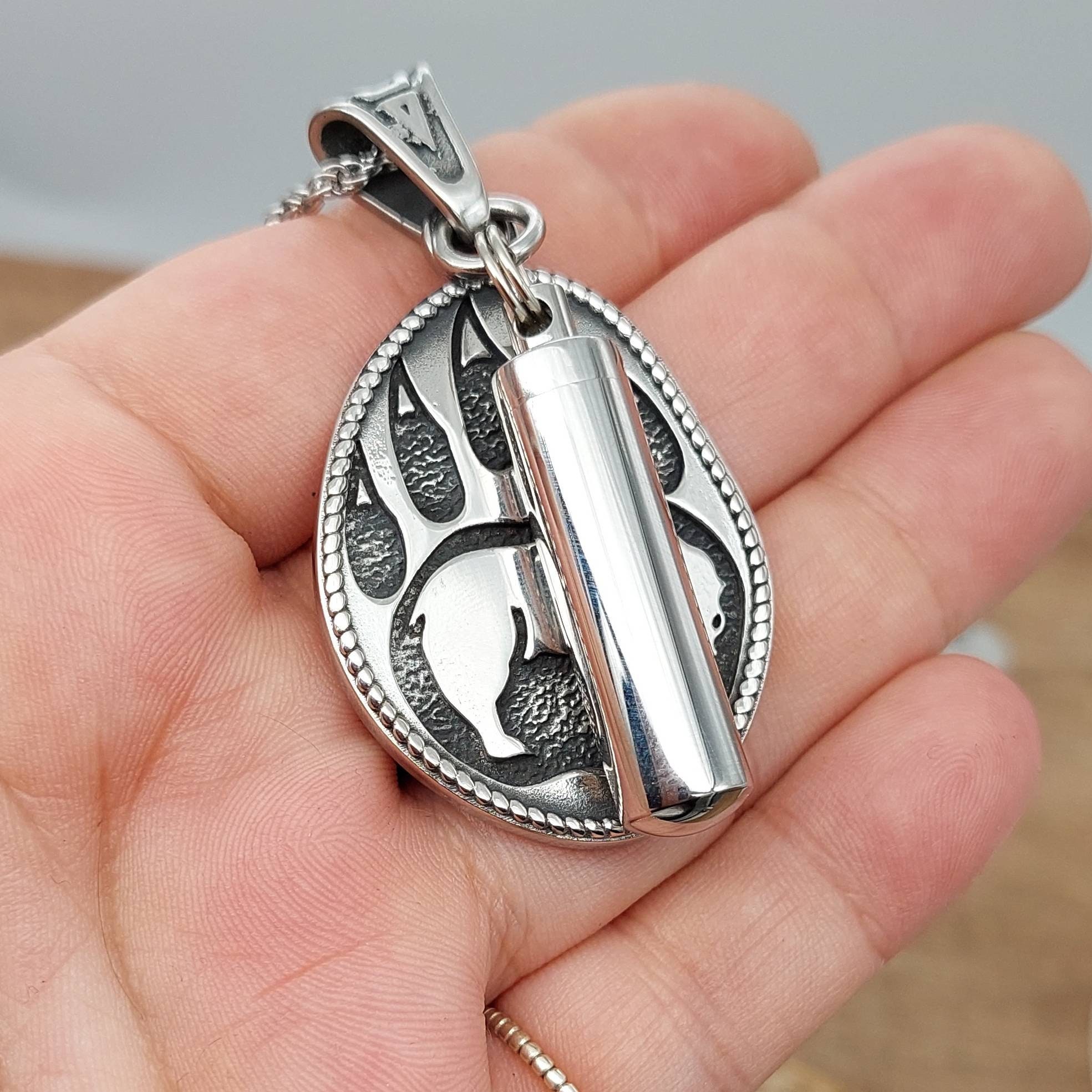 Cremation Urn & Vial on 24 Ball Chain Necklace with Racing Flags - Memorial  Jewelry, Ashes Keepsake, Sympathy Gift, Urn Pendant For Men