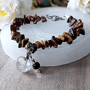 Tigers Eye Urn Bracelet for Ashes, Stone Cremation Jewelry, Memorial Keepsake for Ash Remains