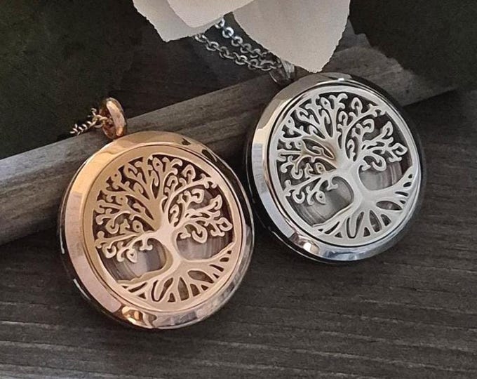 Tree of Life Cremation Locket, Stainless Steel Cremation Necklace for Ashes, Ash Pendants