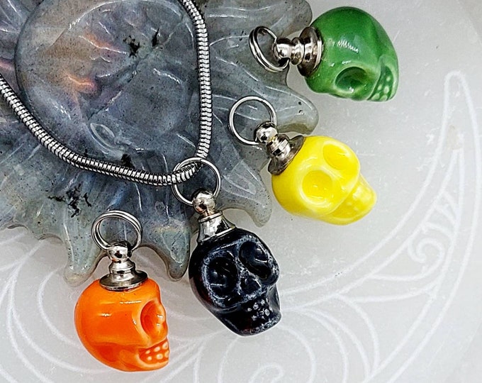 Keepsake Small Skull Urn Necklace for Ashes | Cremation Jewelry Jewellery | Urn Jewelery for Cremains | Ashes Necklace | Memorial Ash Holder