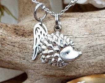 Hedgehog Urn Necklace for Ashes, Pet Cremation Jewelry, Animal Keepsake Memorial Gifts