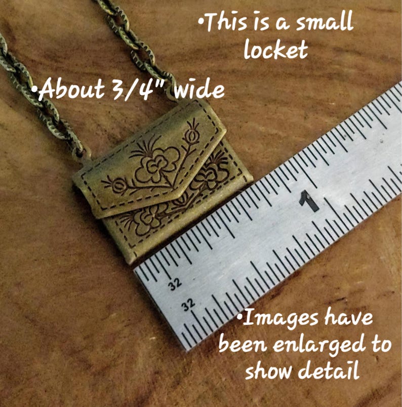Little Envelope Necklace w/ custom cut paper inside, Love Note Locket, Memorial Keepsake Jewelry, Gifts for Her image 4