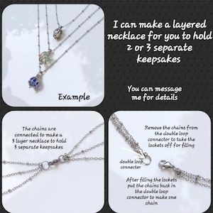 Collar con urna en forma de lágrima de plata de ley con esfera de cristal (color a elegir) / Medallones conmemorativos / Joyería con colgante de cristal para cenizas de cremación / Regalo de condolencia imagen 15