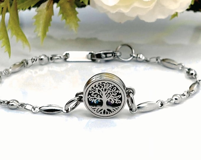 Mini Tree of Life Cremation Bracelet | Ashes Locket | Urn Jewelry | Memorial Ash Keepsake Gifts