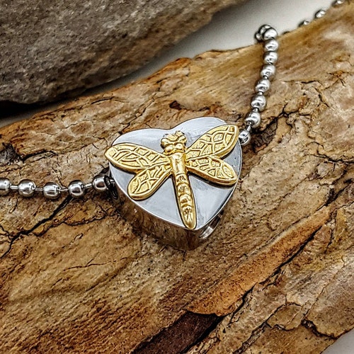 Dragonfly Urn Pendant for Ashes Cremation Necklace Etsy