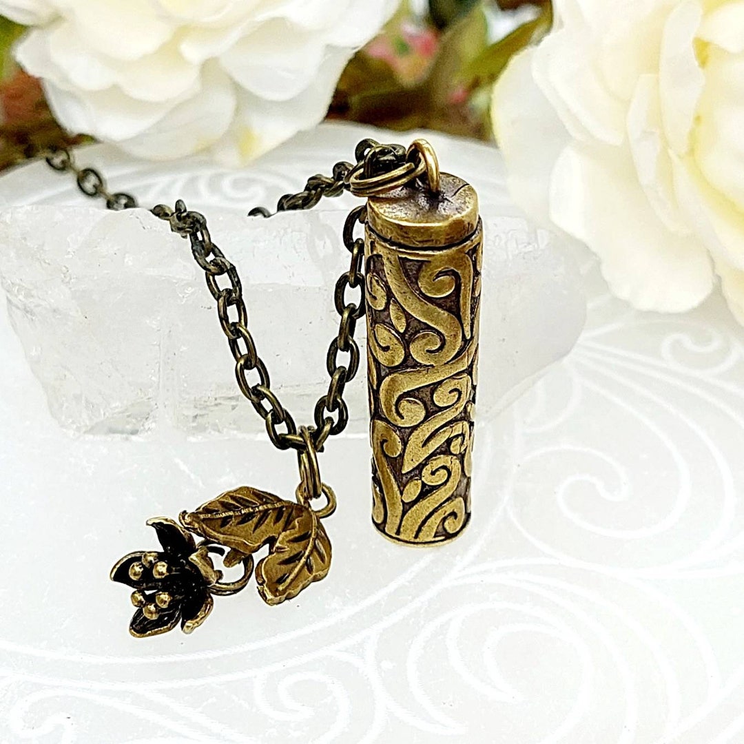 Bronze Keepsake Jewelry for Ashes Locket Necklace Small Urn Etsy