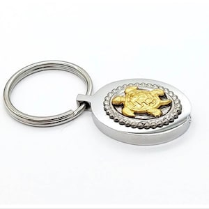 Collar o llavero de urna de tortuga, joyería de cremación de acero inoxidable, colgante de tortuga con soporte para cenizas conmemorativas