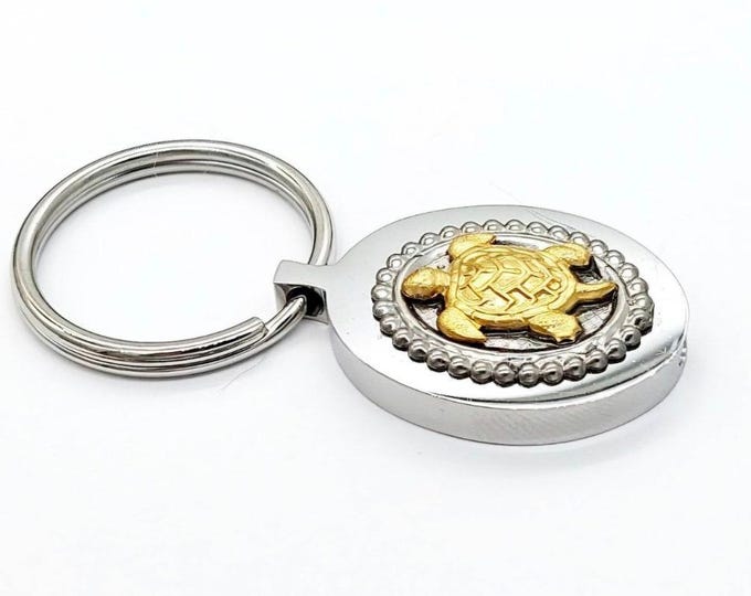 Turtle Urn Necklace or Keychain, Stainless Steel Cremation Jewelry, Memorial Ash Holder Tortoise Pendant
