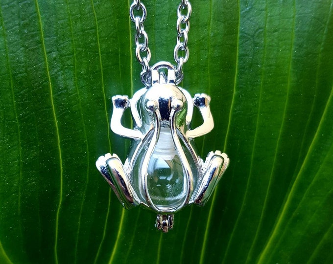925 Silver Frog Locket  | Frog Urn Locket | Frog Urn Necklace | Frog Urn Pendant | Cremation Jewelry | Frog Jewelry | Urn Jewelry Jewellery
