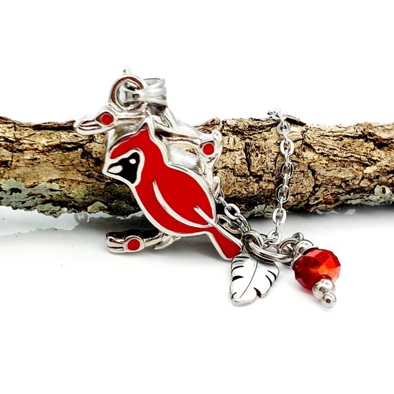 Crystal Cardinal Urn Necklace - Memorial Glass & Jewelry