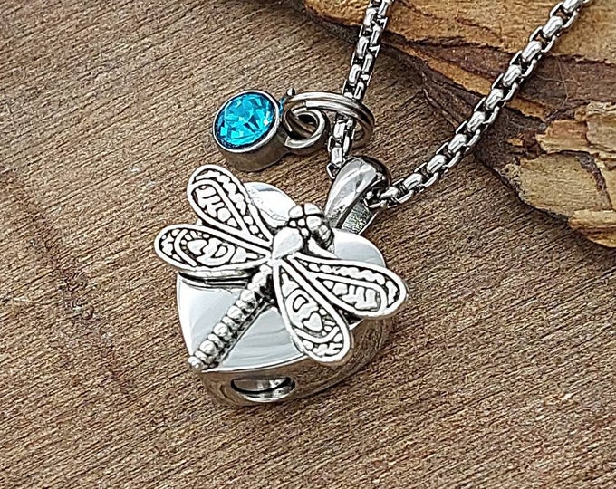 Dragonfly Urn Pendant for Ashes Cremation Necklace Etsy