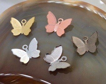 Small Alloy Butterfly Charm: Gold, Silver, Bronze, Black