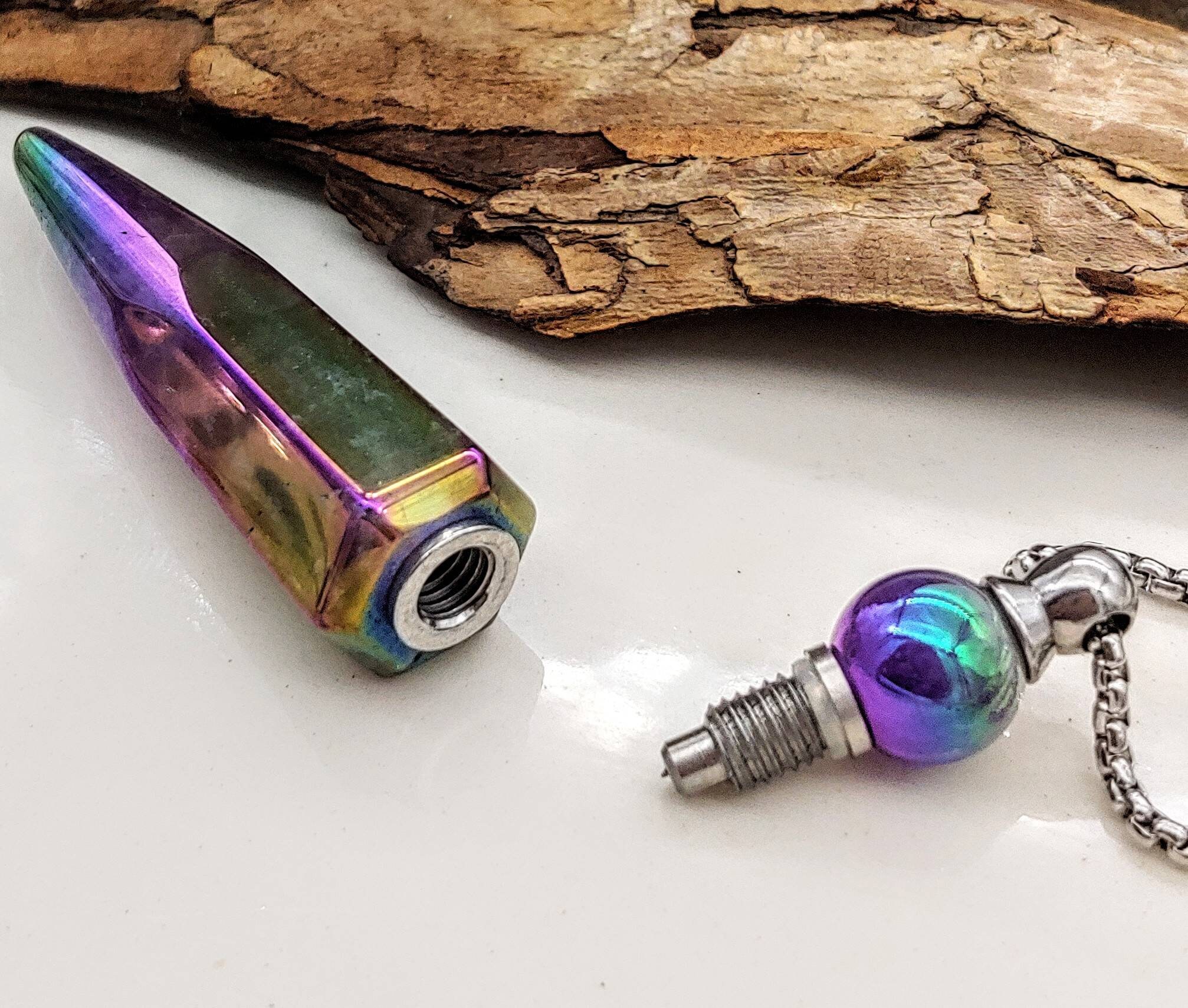 Mystic Aura Amethyst Crystal Urn Pendant Cremation Urn Jewelry