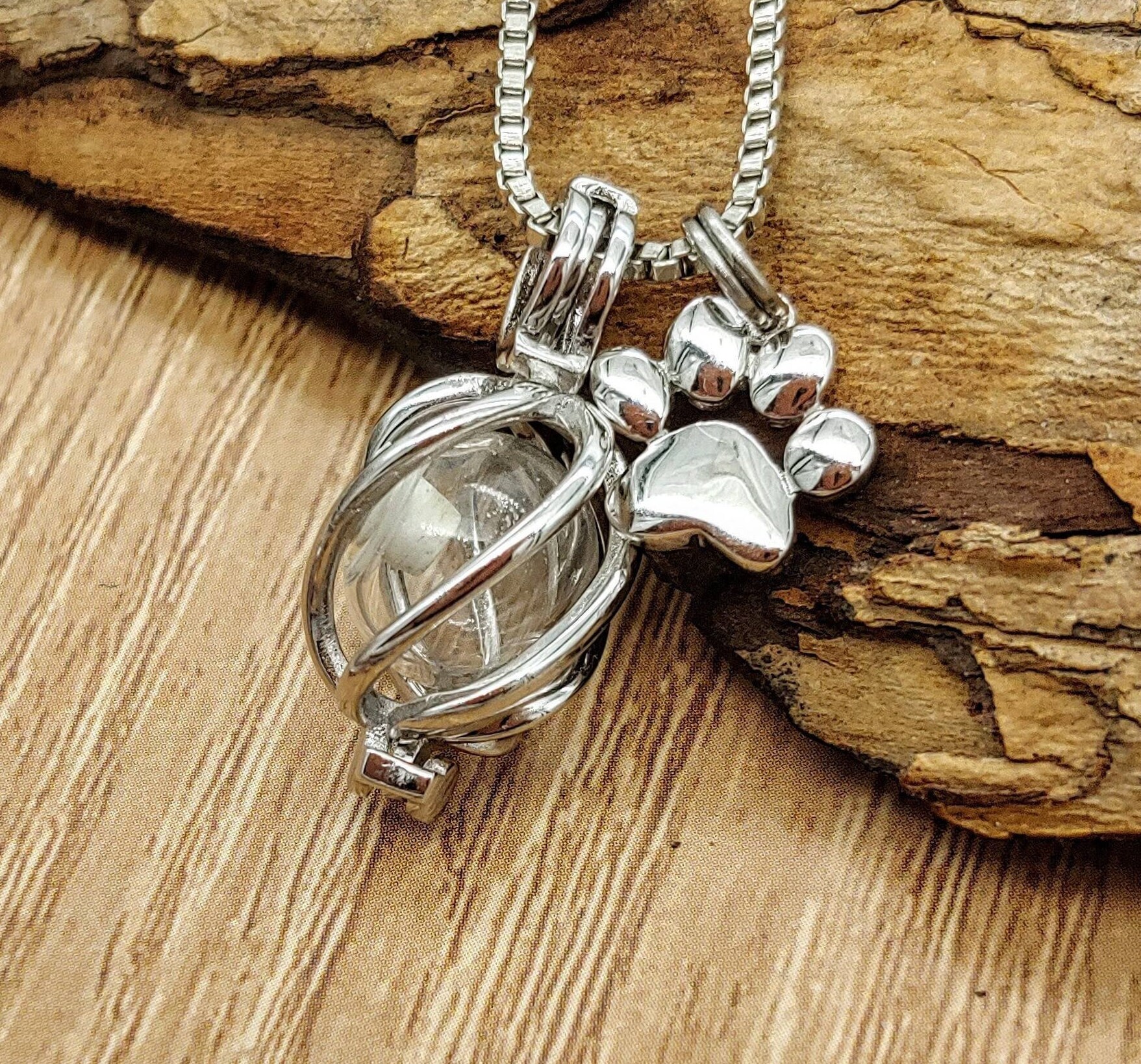 paw print ashes necklace