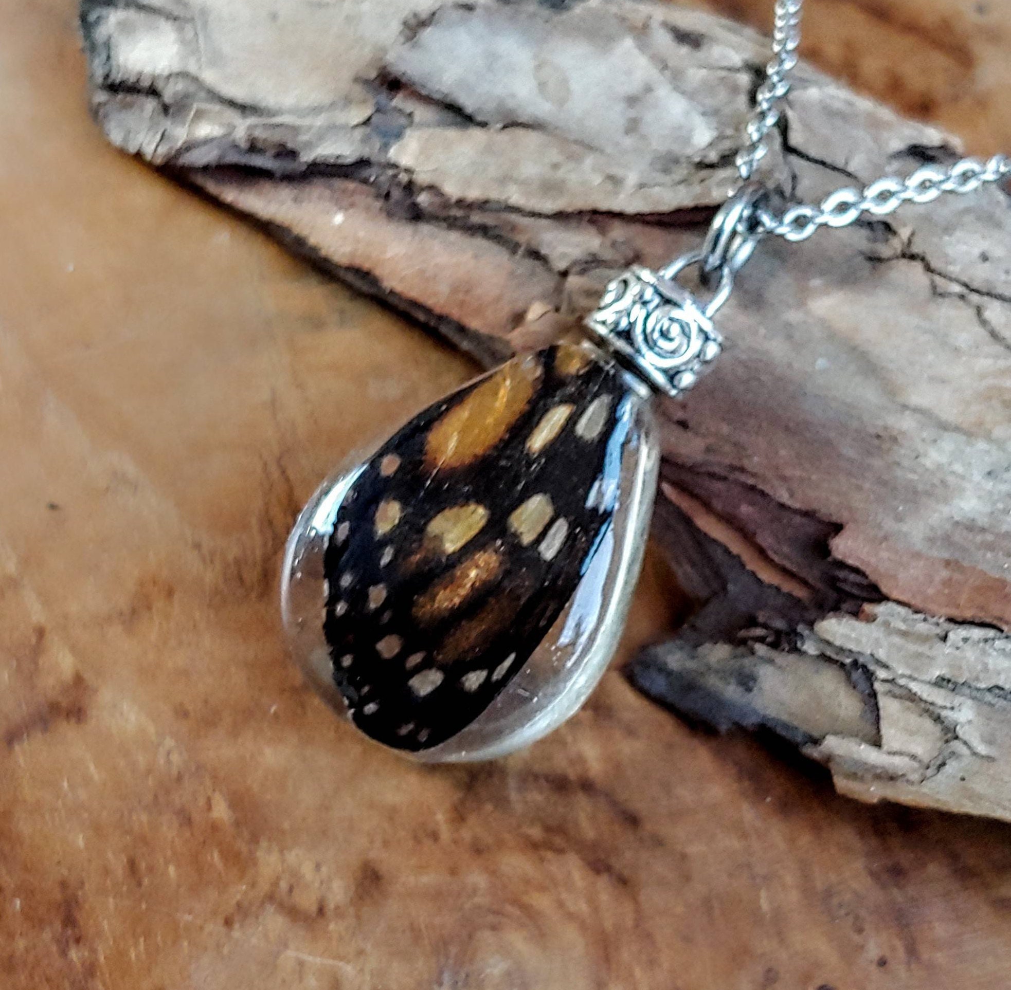 Real Butterfly Wing Urn Necklace Butterfly Cremation Necklace Urn