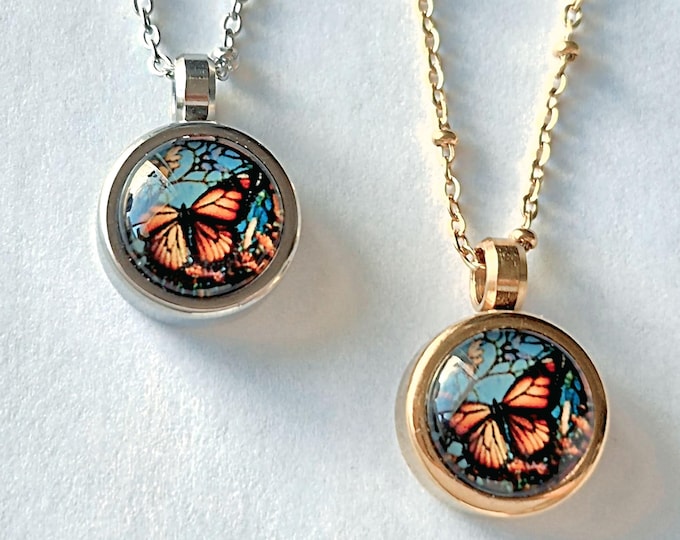 Monarch Butterfly Locket | Small Urn Necklace, Cremation Jewelry for Her, Ashes Keepsake,  Sympathy Gifts, Memorial Jewelry